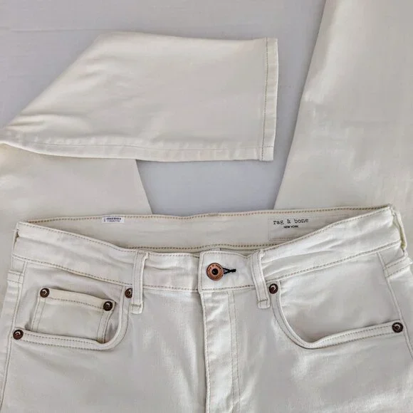 RAG & BONE Women's Cate Mid Rise Ankle Skinny Jeans  Size 30  Ivory - Picture 3 of 8